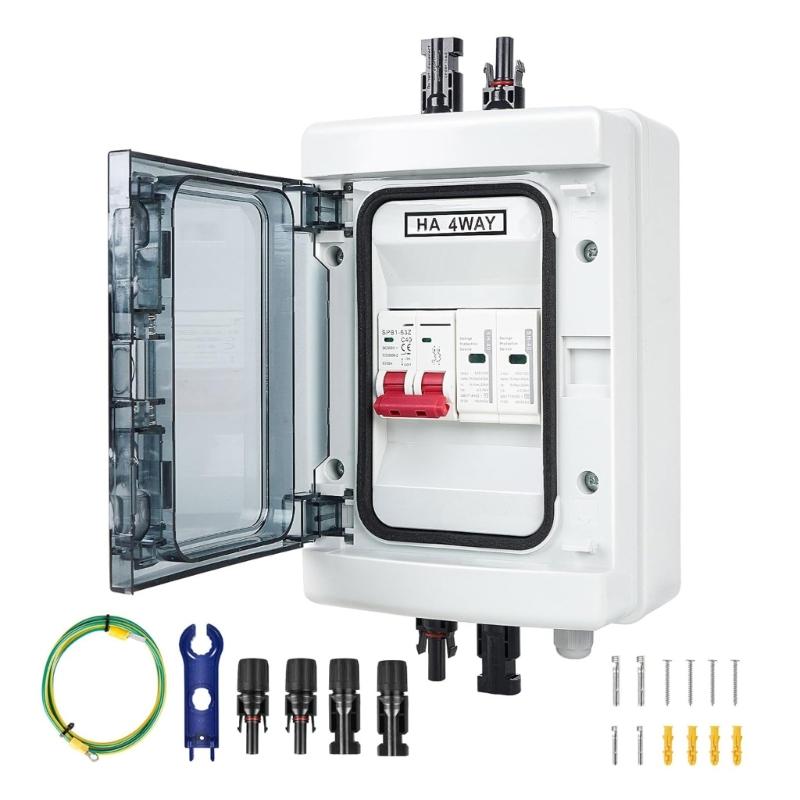Solar photovoltaic Combiner Box 500V/1000V Waterproof Enclosure With Circuits breaker For Photovoltaic System Install