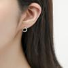 [Ost] Shining Round Silver Earrings ots121803Qww