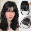 Dünne durchsichtige Luft-Pony Clip-in Haarverlängerung Synthetischer Pony mit Koteletten Pony-Haarteile Für Mädchen Tägliche Party-Nutzung