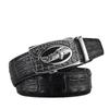 Belt Men'S Business High-End Leather Alligator Pattern Automatic Buckle Belt Embossing