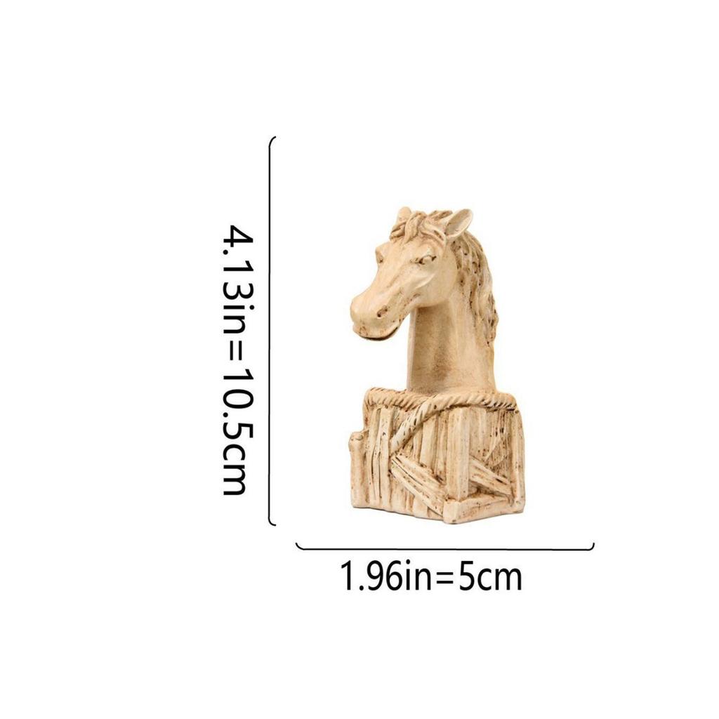Resin Horse Head Ornament Animal Figurine Elegant Tabletop Sculpture for Office Desktop Aesthetic Room Decoration