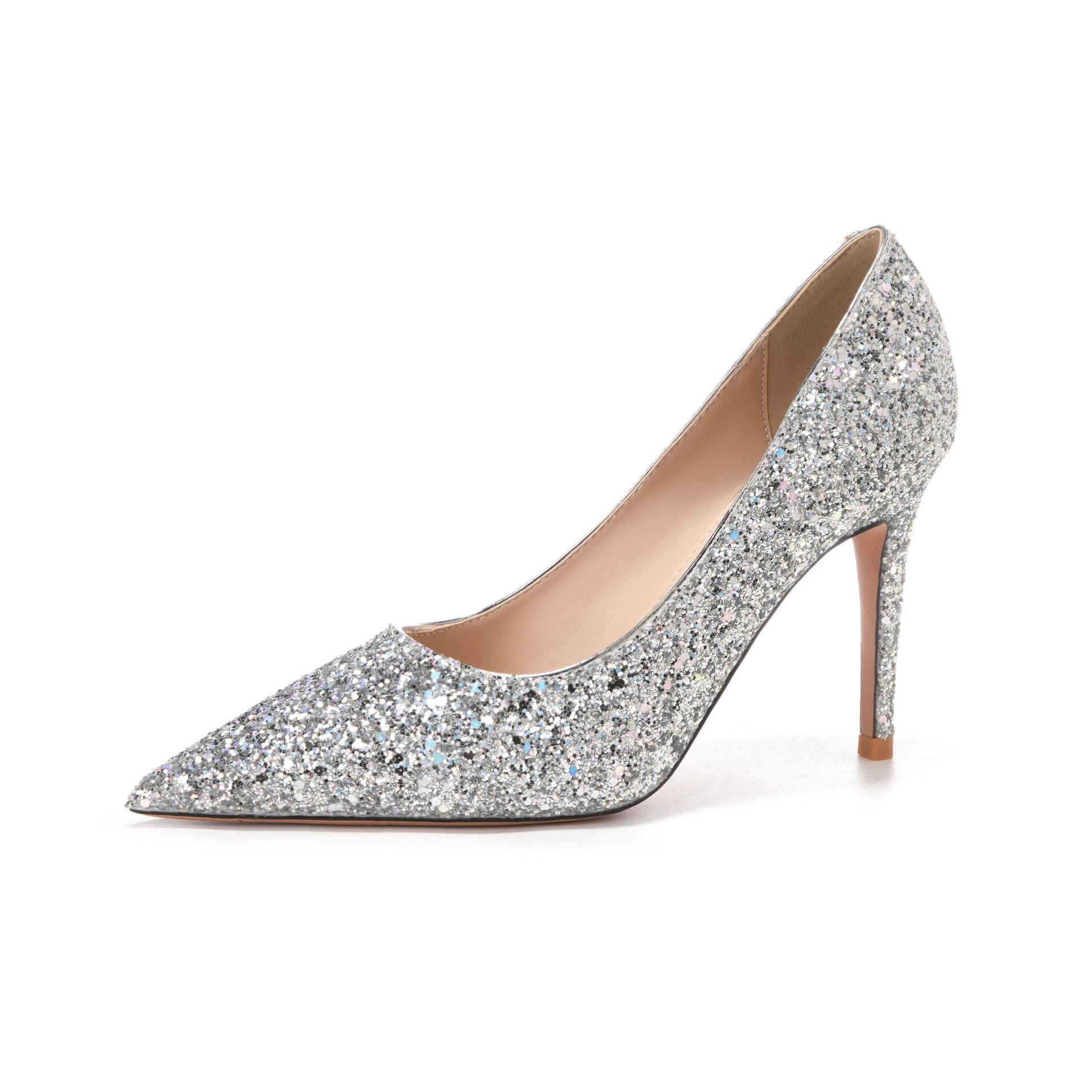 

Блестки без корней шпильки высокие каблуки банкетные свадебные туфли платье повседневные универсальные блестящие простые темпераментные женские туфли 34