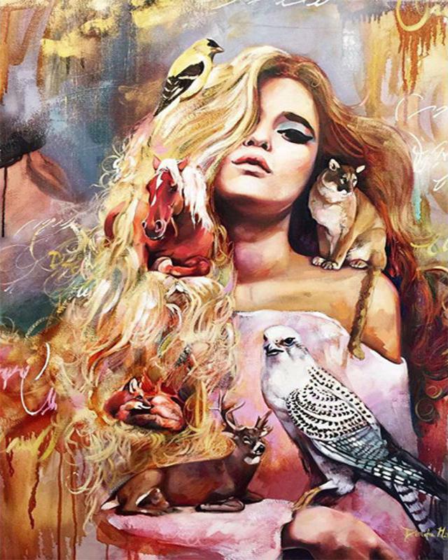 Diamond Painting Snow Fell Horses and Dogs Cross Stitch Full Square Round Drill Diamond Embroidery Animal Diamond Mosaic Handicraft Home Decor