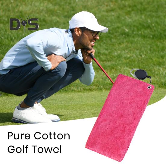 Golf Towel for Golf Carts or Clubs Hanging Cotton Towel with Carabiner Golf Club Ball Cleaning Towel Golfing Gear for Men Women