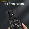 AMORUS For iPhone 17 Case Kickstand PC+TPU Phone Cover with Camera Lens Slider