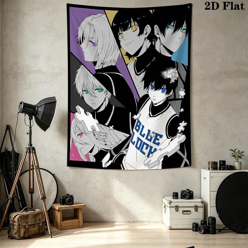 Blue Lock Wall Tapestry Aesthetic Wall Hanging Printed Fabric Blanket Decorative Tapestries For Bedroom Living Room Home Decor