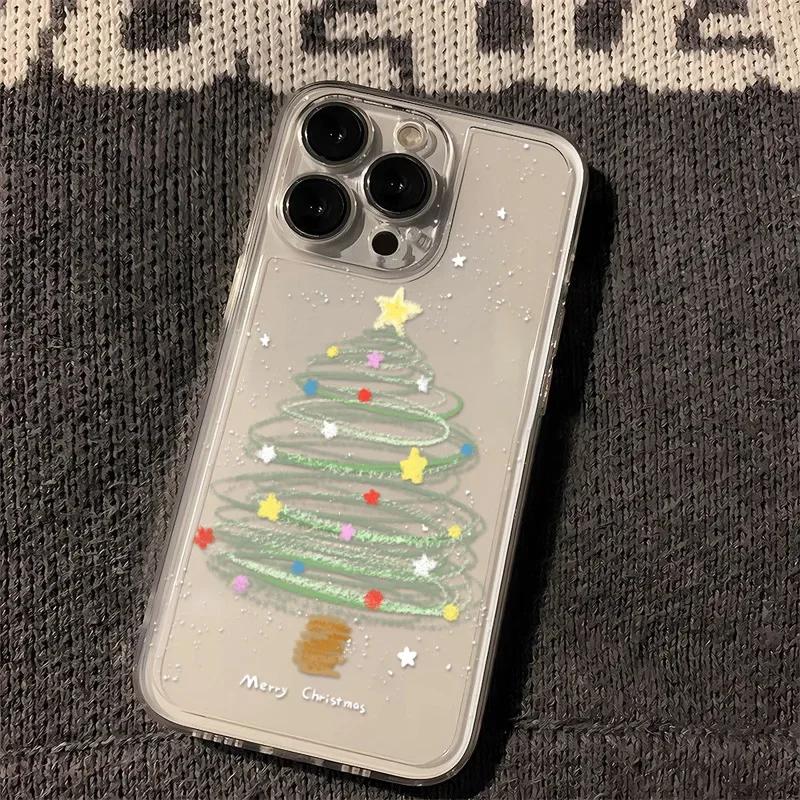 

Fun Christmas Tree Phone Case For Samsung S25 S24 S23 S22 S21 S20 S10 FE Note20 Note10 Plus Ultra Lite 5G Clear Soft TPU Cover Samsung S24 5G
