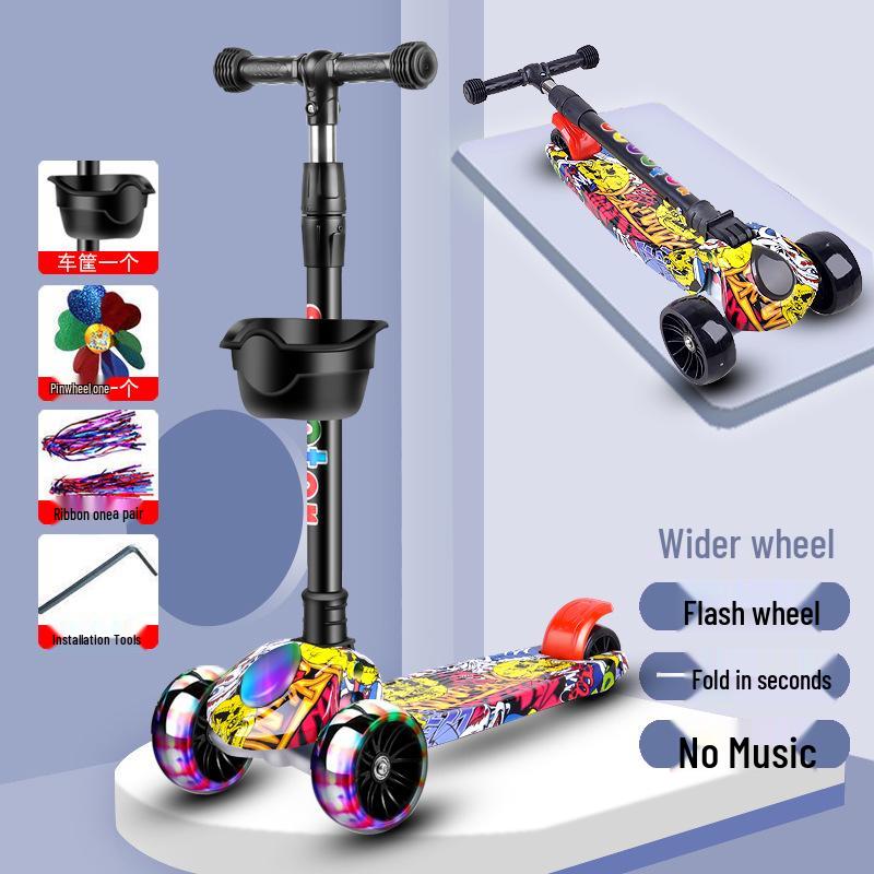 

Складной самокат с регулируемой высотой для детей 2-8 лет, для мальчиков и девочек