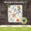 6PCS Leaves Flowers Print Swedish Dishcloths Eco-Friendly Kitchen Rags Absorbent Dish Towels Reusable Washable Cleaning Cloths
