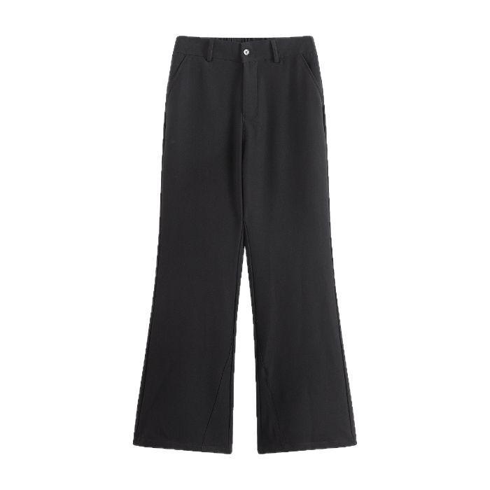 | American trend ruffian handsome wide-leg slightly pulled small trousers men's cleanfit loose drape casual suit pants