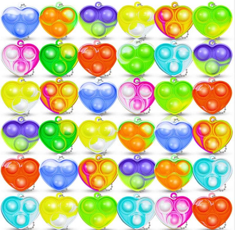 20Pcs Mini Pop Keychain Toddler Sensory Fidget Toys Bulk for Classroom Prizes Kids Birthday Party Favors Goodie Bag Stuffers