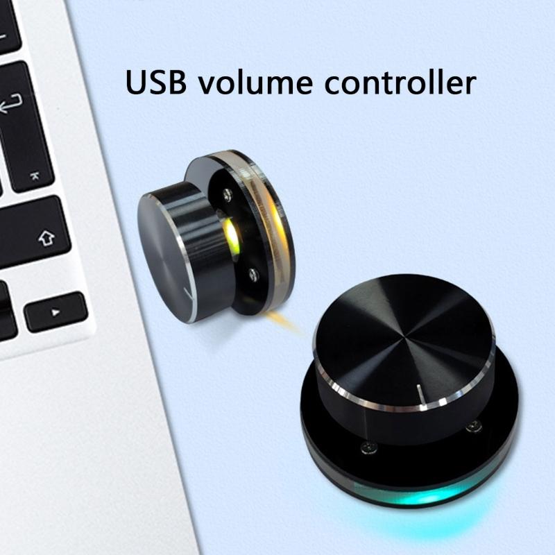 Plug-and-Play Anpassbarer USB-Lautstärkeregler Multimedia-Lautstärkeregler USB-Soundsteuerung mit Stummschaltungsfunktion ARGB-Beleuchtung