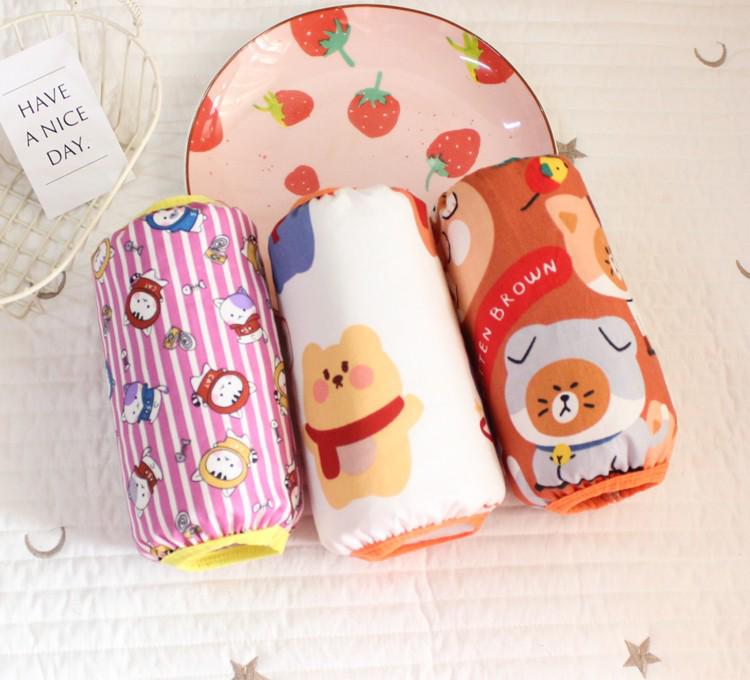 3 Pairs Baby Cotton Arm Sleeves - Stain-Resistant & Waterproof Cartoon Design for Autumn/Winter