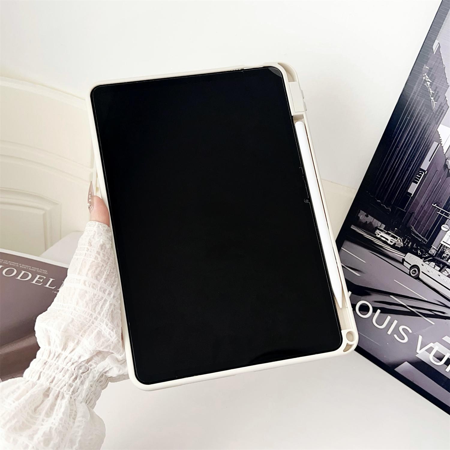 

For Xiaomi Pad 6/Pad 6 Pro Case Solid Color TPU Tablet Cover with Pencil Holder Blue