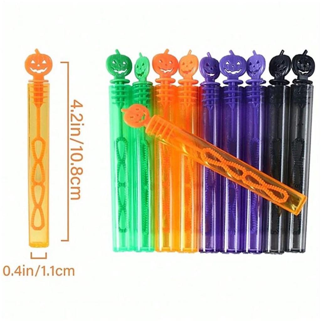 24pcs Halloween Bubble Soap Bottles Kids Trick Or Treat Gift Toys Party Favors Pumpkin Ghost Design Empty Tube Wand No Water