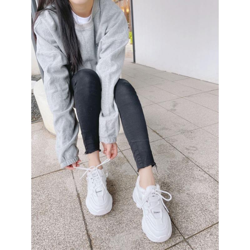 Осенняя обувь Elevation Кожаная спортивная обувь Daddy Повседневная женская обувь 39 белый — фото 4