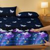 Piece 1 Of Butterfly Psychedelic Patterned Frosted Bedsheet, Bedroom Printed Bedspread, Bedding Excluding Pillowcases