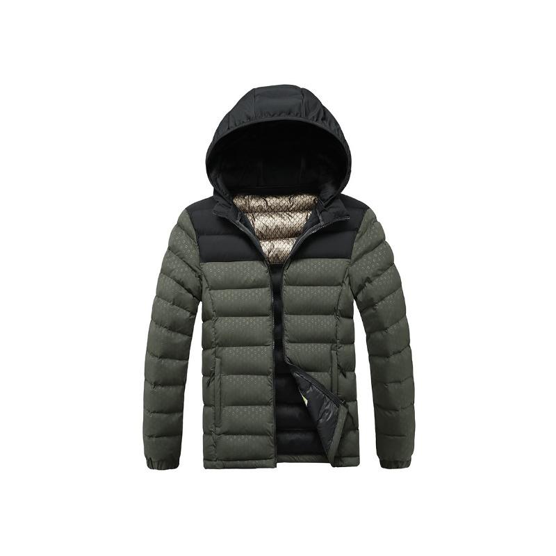 

Легкое хлопковое пальто мужское зимнее контрастного цвета с графеновой полной печатью, съемным капюшоном, утолщенная куртка с капюшоном мужская L