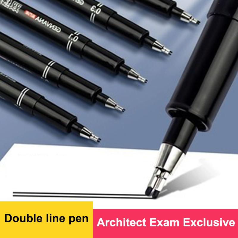 Double-Line Gel Pen 0.1Mm/0.3Mm/0.5Mm, Essential For Architectural Design Exams, Note-Taking, And Painting