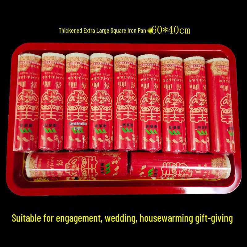 Large Rectangular Stainless Steel Tray for Weddings, Candy, Fruit, Iron Plate, and Tea Serving