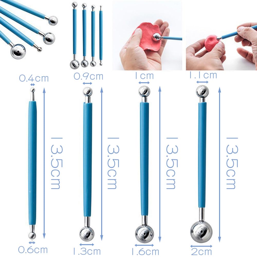 LOYELEY Clay Sculpting Dotting Clay Pottery 18 Clay Clay Round Crafting Round Silicone Dotting Nail Clay Clay Clay Sculpting Tools, Tools, Tools,