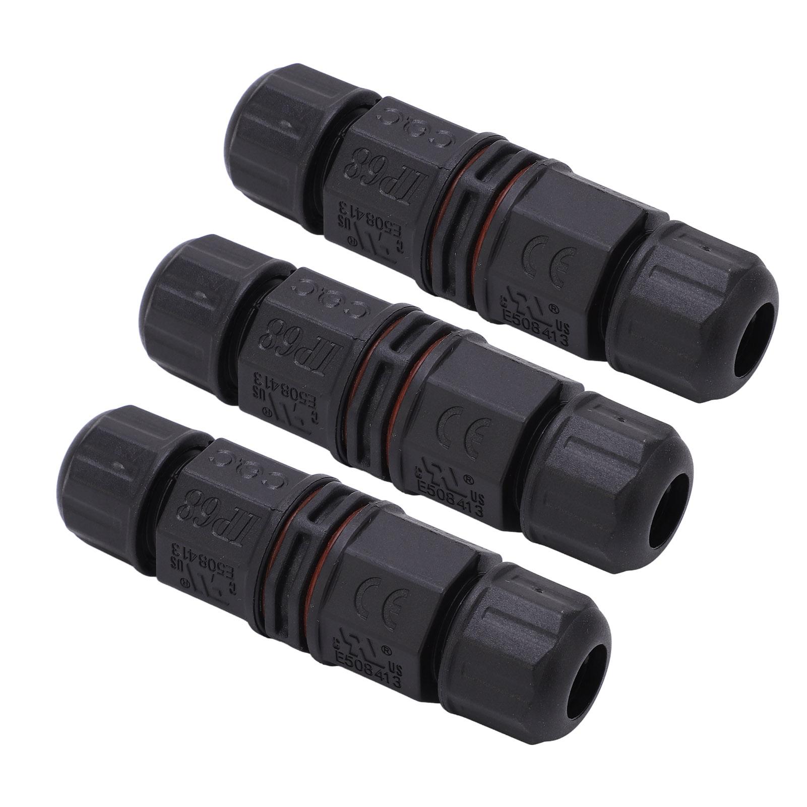 

3Pcs Waterproof Cable Connector 4 Pin Straight Through IP68 Waterproof Connector for Fountains LED Outdoor Light
