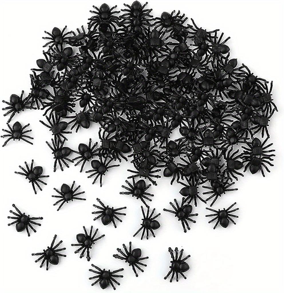 100Pcs/ 50Pcs Realistic Spider Halloween Christmas Decoration, Plastic Mini Spider Black Realistic Scary Spider Prank Halloween