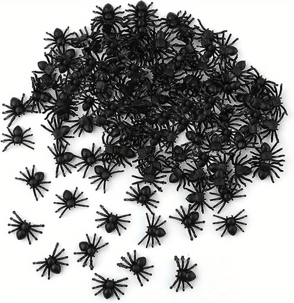 

100Pcs/ 50Pcs Realistic Spider Halloween Christmas Decoration, Plastic Mini Spider Black Realistic Scary Spider Prank Halloween