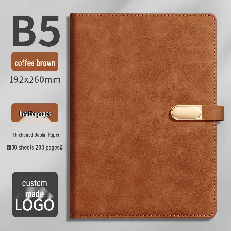 Custom Business Notebook with Metal Buckle and Pen Holder - Personalizable Logo Souvenir