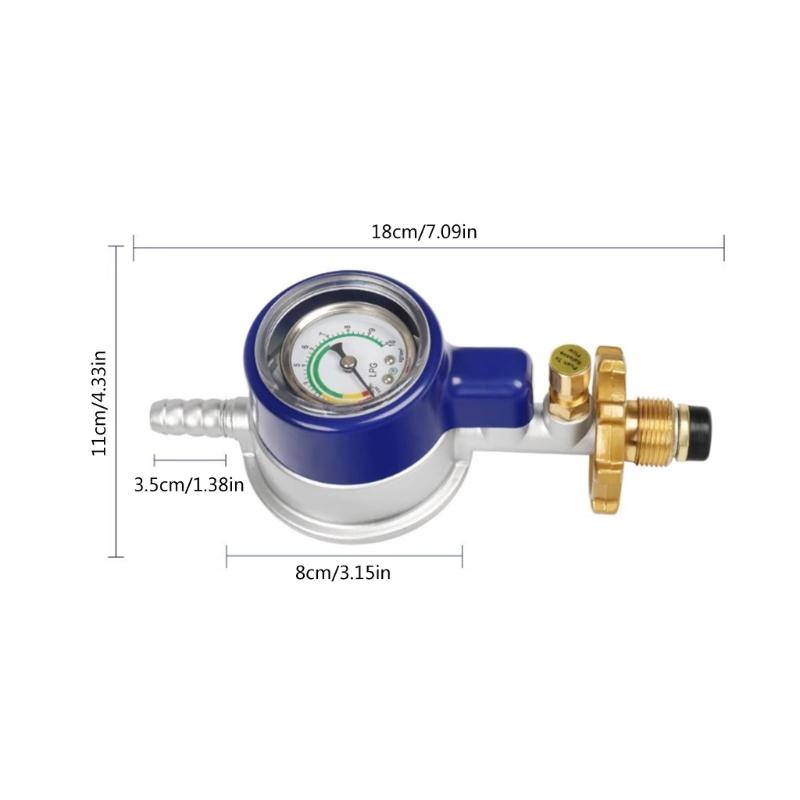 Gas Flow Control Valves Explosions Proof with Pressure Gauge Gas Tanks Pressure Regulator Suitable for Kitchen Safety