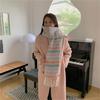 Adult Women Warm Scarf Thicken Rainbow Long Scarf Soft CashmereFeel Shawl Scarf