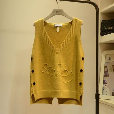 Women's Spring and Autumn Vest Clip Short Knitted Vest Fashion Waistcoat Korean Style Loose Clothes