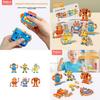 6 Piece Wooden Cartoon Robot Assembly Building Block Children Puzzle Toy Set For Brain Development