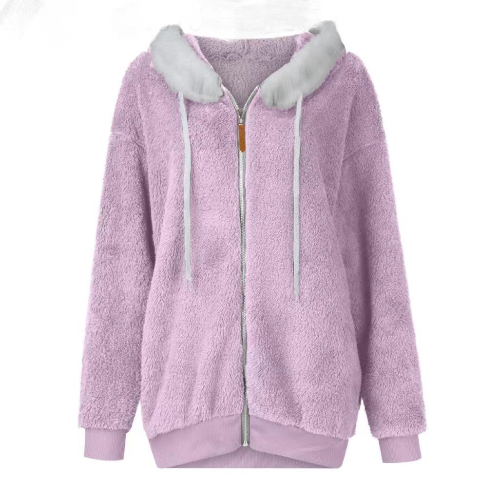 2023 Dámská plyšová mikina na zip s kapucí - Nová podzimní/zimní kolekce