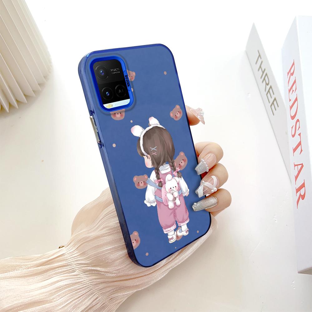 

Окрашенный узор, красочный серебристый, двухсторонний, жесткий, противоударный чехол для телефона Vivo Vivo S1 Pro синий