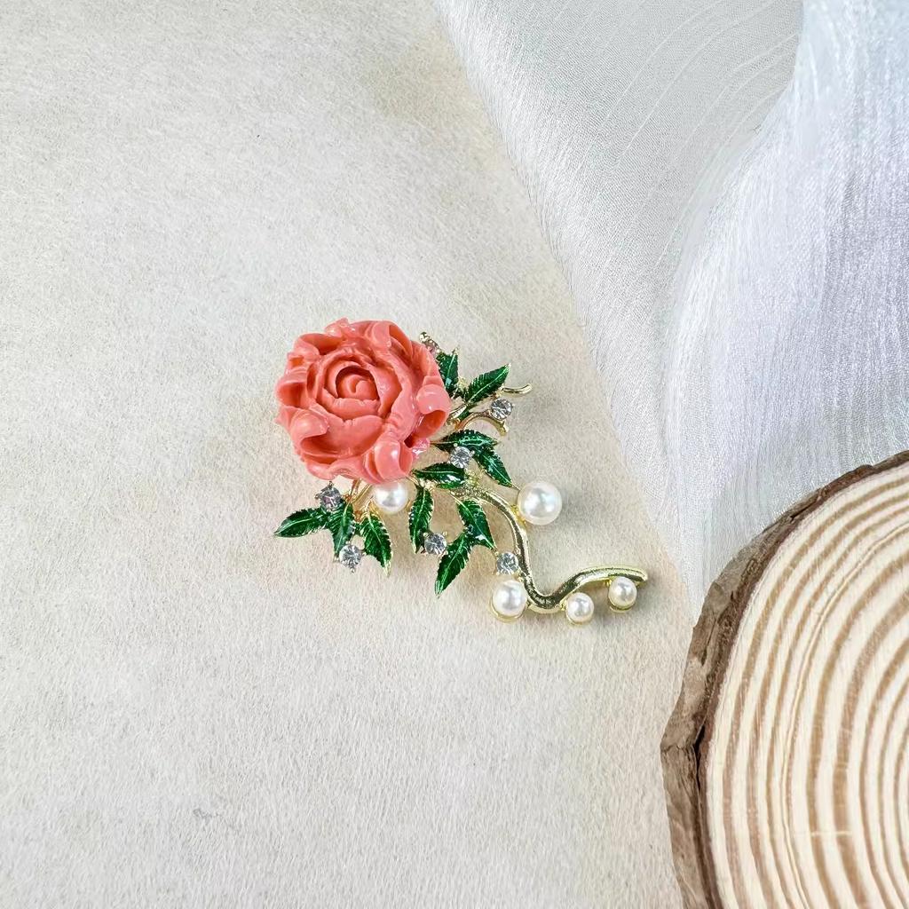 High-End Peony Brooch Straightens The Atmosphere, Retro Pearl Luxury Brooch Pin, High-End Temperament Accessories