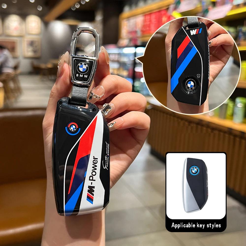 ABS Racing stickers Car Remote Key Case Cover For BMW M G07 X7 LCI U11 X1 G70 7 Series G09 XM F98 X4M LCI G18 X5 G81 M3 I20 IX