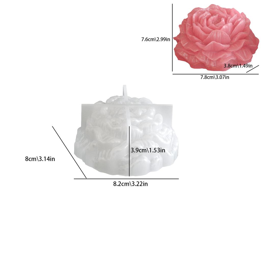3d Soap Mold High-Temperature Peony Flower Candle Mold Aromatherapy Silicone Mold Reusable Cake Chocolate Mould For Candle Soap