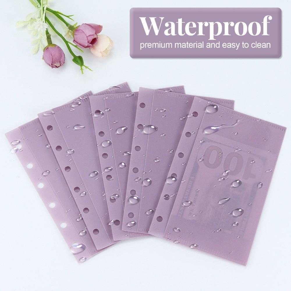 5pcs Transparent Loose Leaf Refill Sleeves A6/A7 Cash Envelope Inserts  Bill/Card Storage