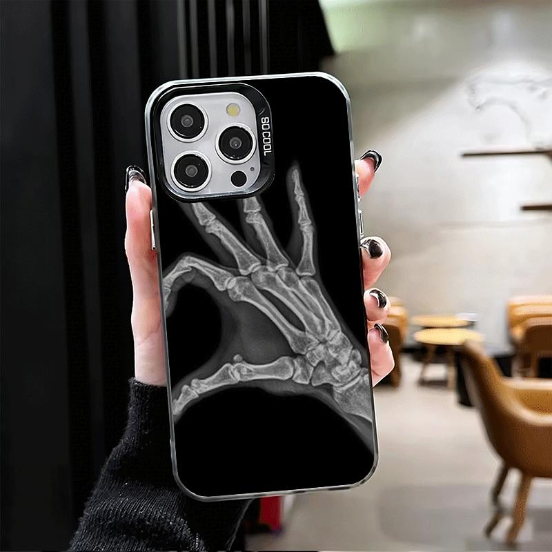 Funny X-Ray Hand Bones Shockproof Phone Case for iPhone 17 Air 16 16E 15 Pro Max 14 Plus 13 Mini 12 Back Cover Anti Fall Fundas