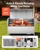 Rotisserie Grill, 38W BBQ Outdoor Pig & Lamb Spit Roaster, Charcoal Spit Roaster with 60 Kg Capacity, Wheels & 4-Level Height, Stainless Steel