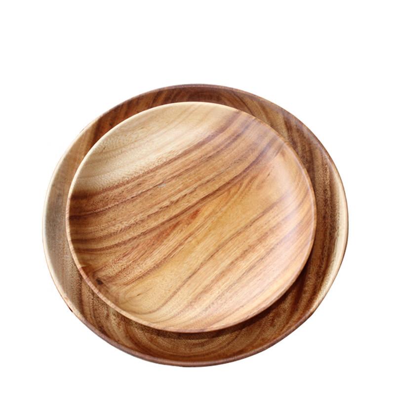 

Nordic Hand-painted Acacia Wood Round Tray