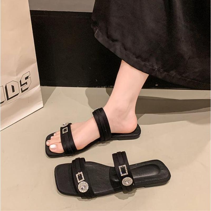 Fashion Women Denim Flat Slippers Plus Size Summer Shoes Casual Sandals Fashion Open Toe Flip Flops Woman Beach Slides Sandalias Mujer