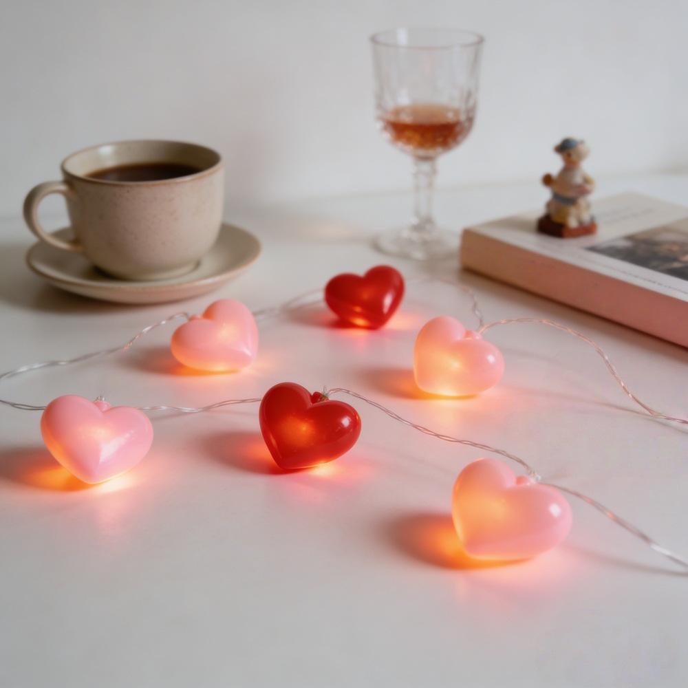 LED Heart String Lights for Qixi, Valentine's Day, Birthdays, Proposals, and Romantic Room Decor.