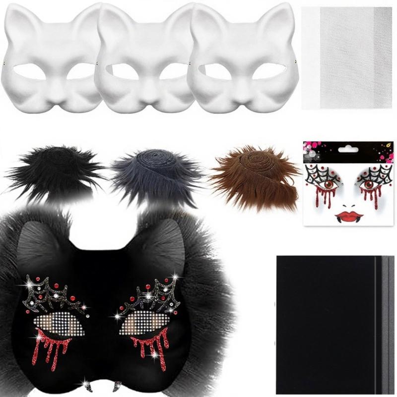 

Recyclable Paper Wolf Puss Mask Craft Set For Childrens Creative Amusement And Family Connection Tasks