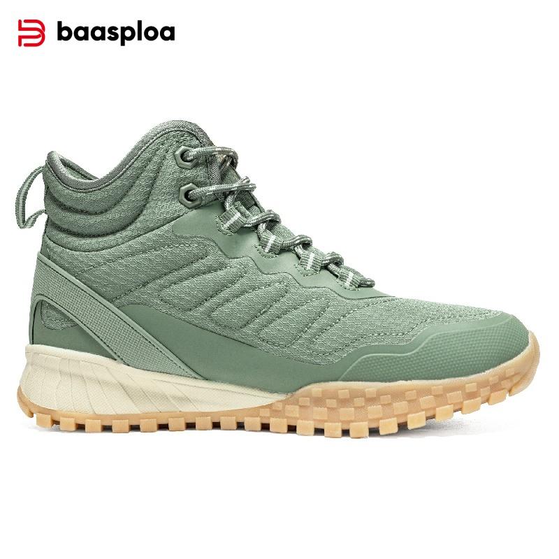 BAASPLOA Women's Winter Waterproof  Warm Plush New Women's Cotton Shoes Winter High Top Cotton Shoes Snow Boots Outdoor Hiking Boots