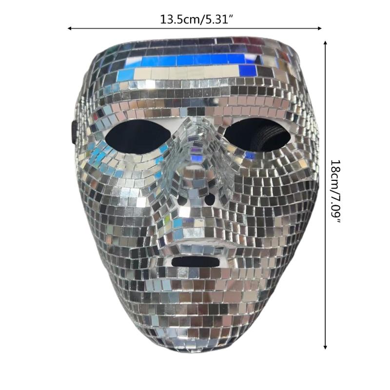 Glitzernde Diskokugel-Maske Halloween-Maske Cosplay Verkleidungskostüm Requisiten für Frauen Männer Halloween Maskerade Party Kostüme