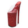 Fashion Fashion Models Transparent Sexy Slippers 2024 Summer New Women Sequins Platform High Heels Shoes 26CM Stilettos Sandals Ladies