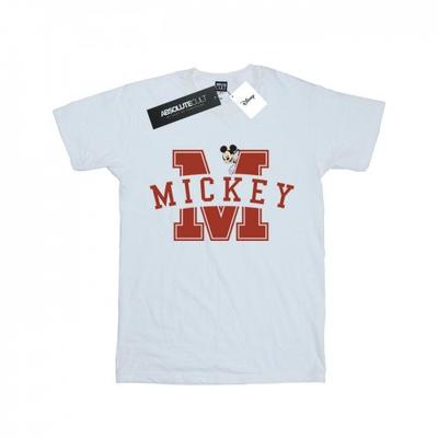 Womens/Ladies Mickey Mouse Letter Peak Cotton Boyfriend T-Shirt
