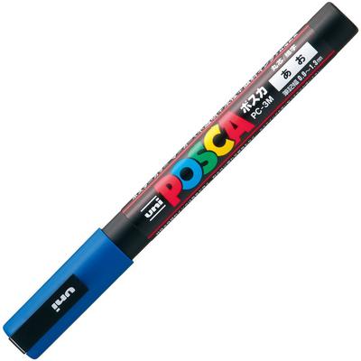 Mitsubishi Pencil Uni Posca Sign Fine Round Pack of 10 Water-Based Pens, Point, Tip, Blue, PC3M.33,